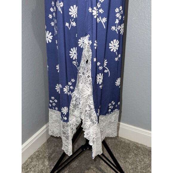Free People Intimately Party Crasher Lace Midi Slip, Blue Floral Slip Dress $78 - Picture 8 of 16